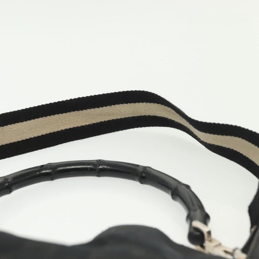 GUCCI Bamboo GG Canvas Hand Bag Black Silver 001 001 - Picture 10 of 16